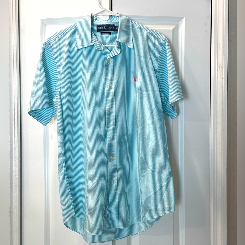 Ralph Lauren Aqua Casual Button Down Shirt Lightweight